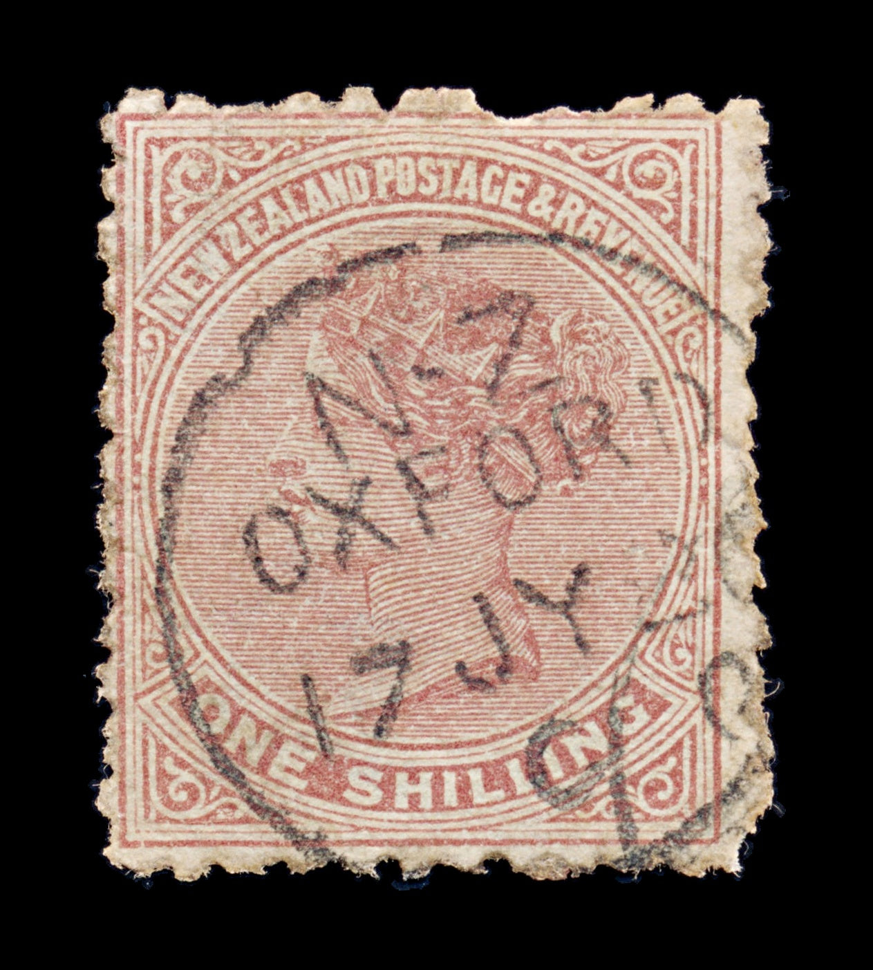 8384: New Zealand SG193 1s Red Brown 1882 Used C£16