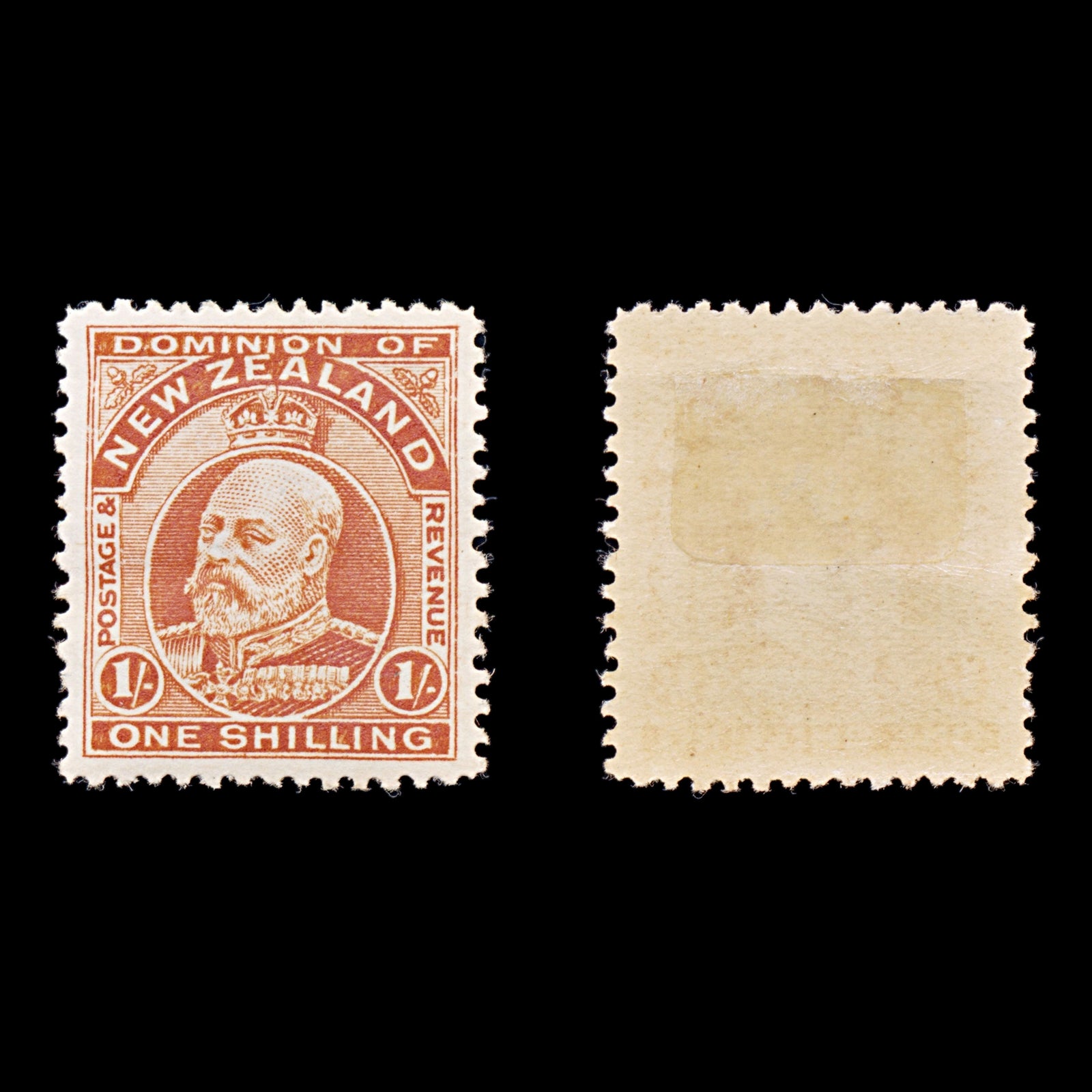 8386: New Zealand SG399 1s Vermilion 1909 Sc#139a Mi130C Mint MH C£65