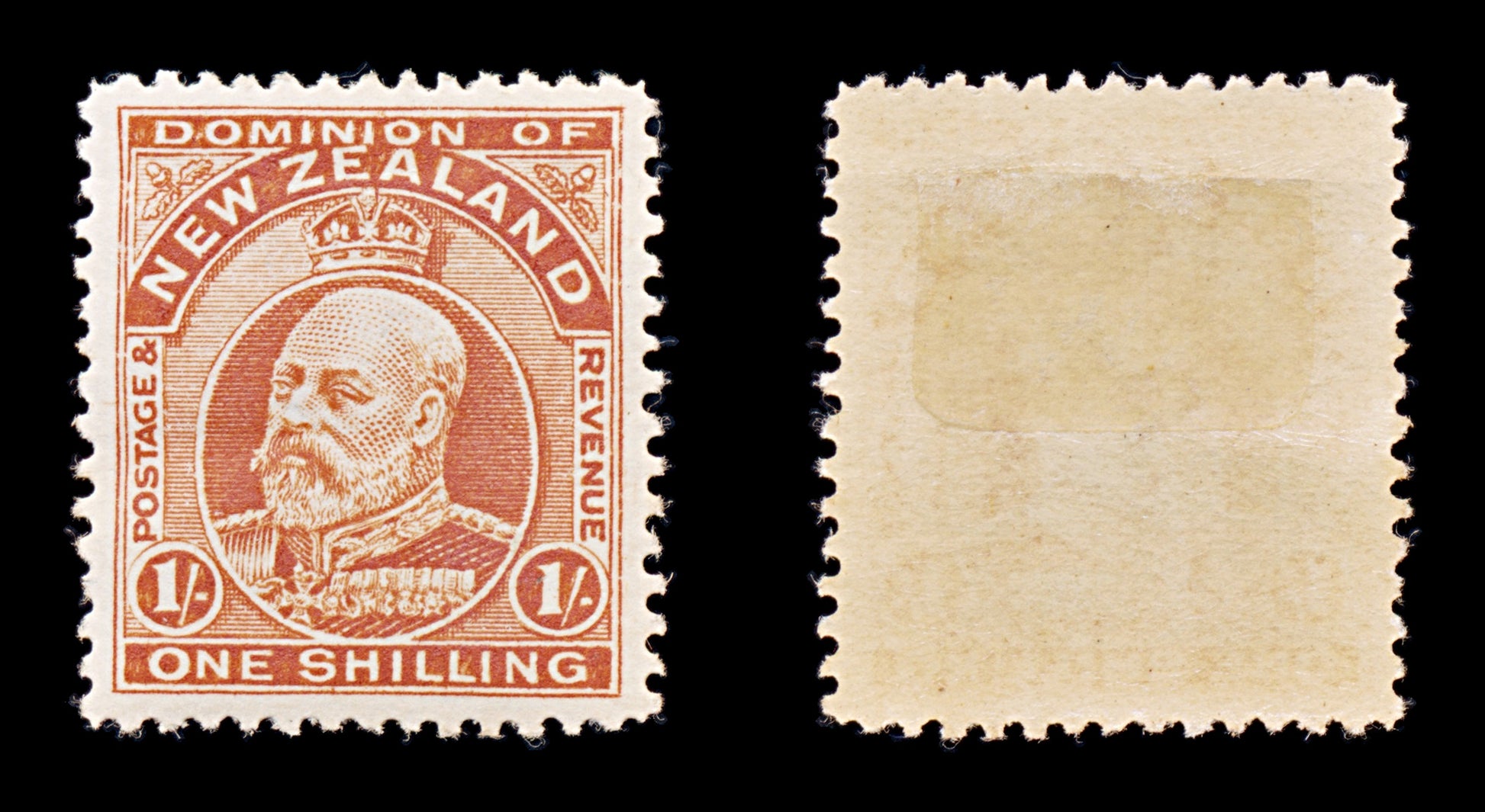 8386: New Zealand SG399 1s Vermilion 1909 Sc#139a Mi130C Mint MH C£65