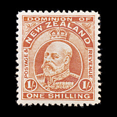 8386: New Zealand SG399 1s Vermilion 1909 Sc#139a Mi130C Mint MH C£65, view 3