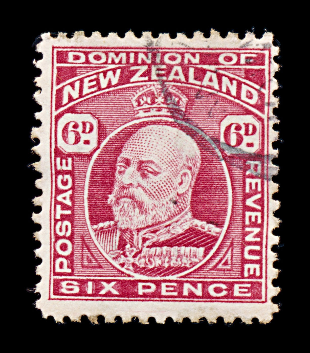 8387: New Zealand SG403 6d Carmine 1915 Sc#137b Mi128D Used C£130