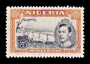 8390: Nigeria SG59 5s Orange & Black 1938 Sc#64c Mi61A Used C£23