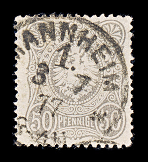 8394: German Realm SG36a 50pf Grey 1875 Sc#34 Mi36a Used C£18