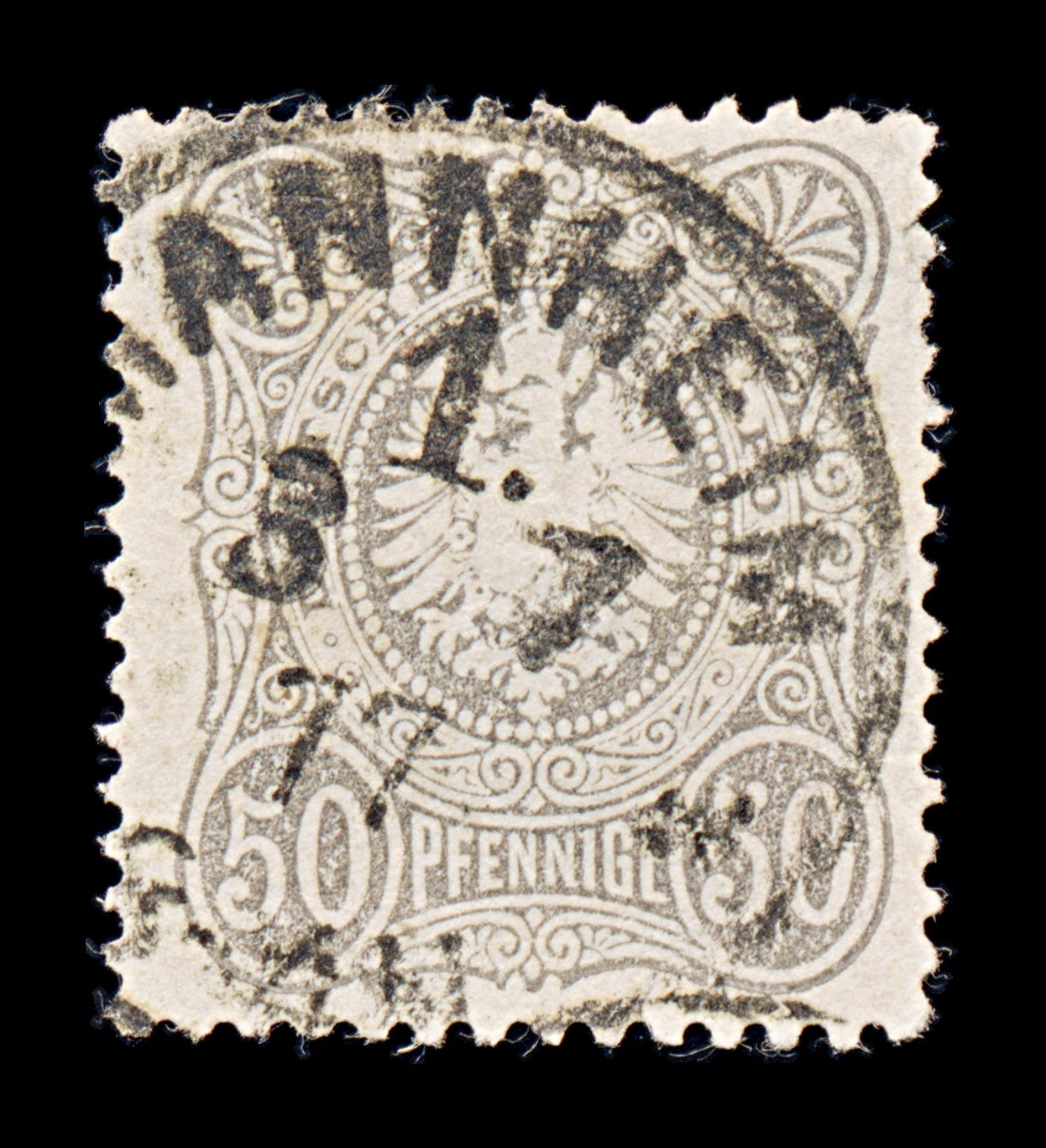 8394: German Realm SG36a 50pf Grey 1875 Sc#34 Mi36a Used C£18
