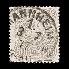 8394: German Realm SG36a 50pf Grey 1875 Sc#34 Mi36a Used C£18, view 3