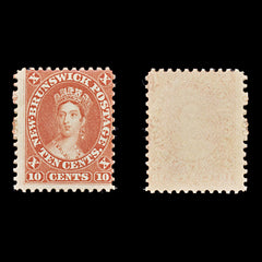 8397: New Brunswick SG17 10c Vermilion 1860 Sc#9 Mi7 Mint MVLH C£65, view 2