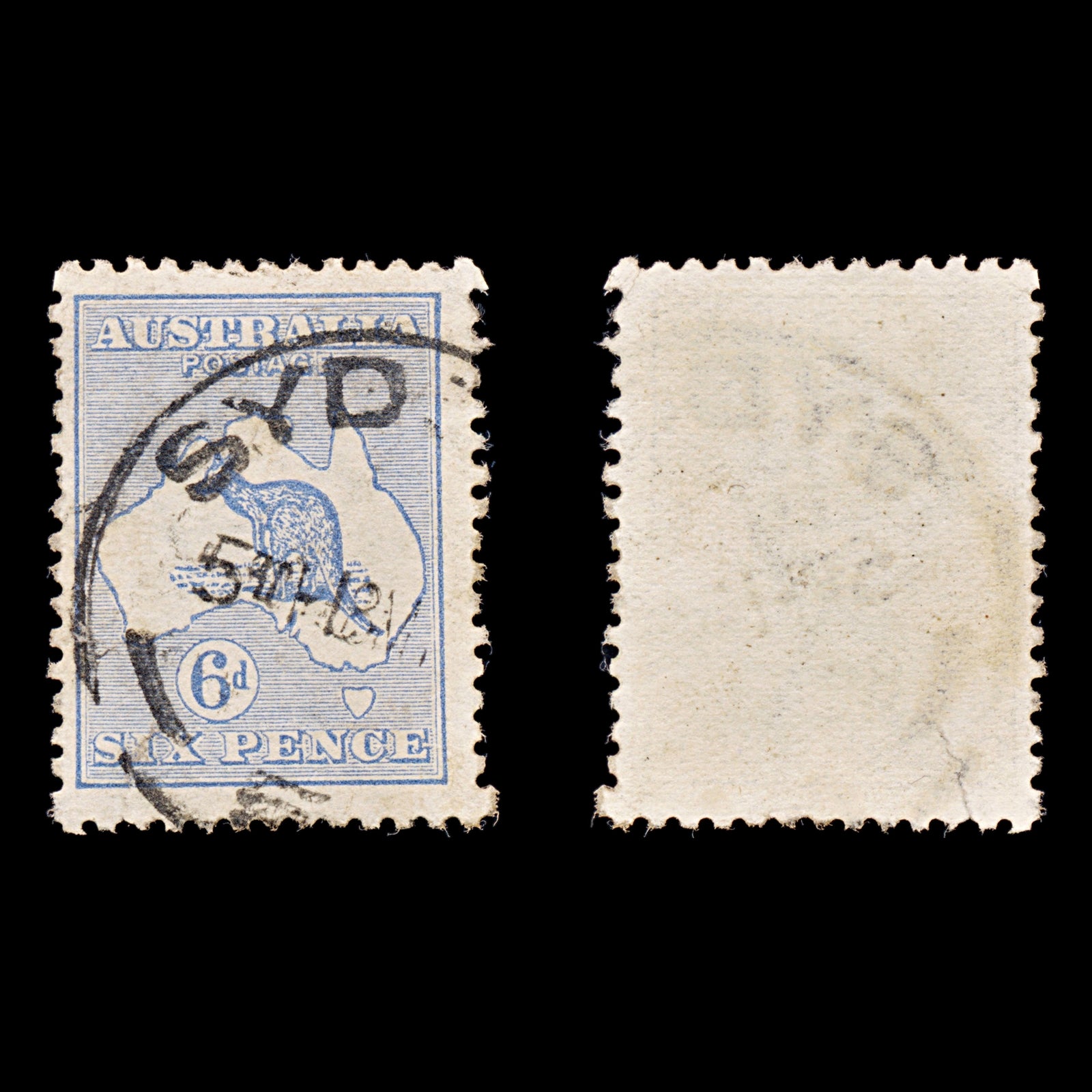 8408: Australia SG9 6d Ultramarine 1913 Sc#8 Mi11IIX Used C£20