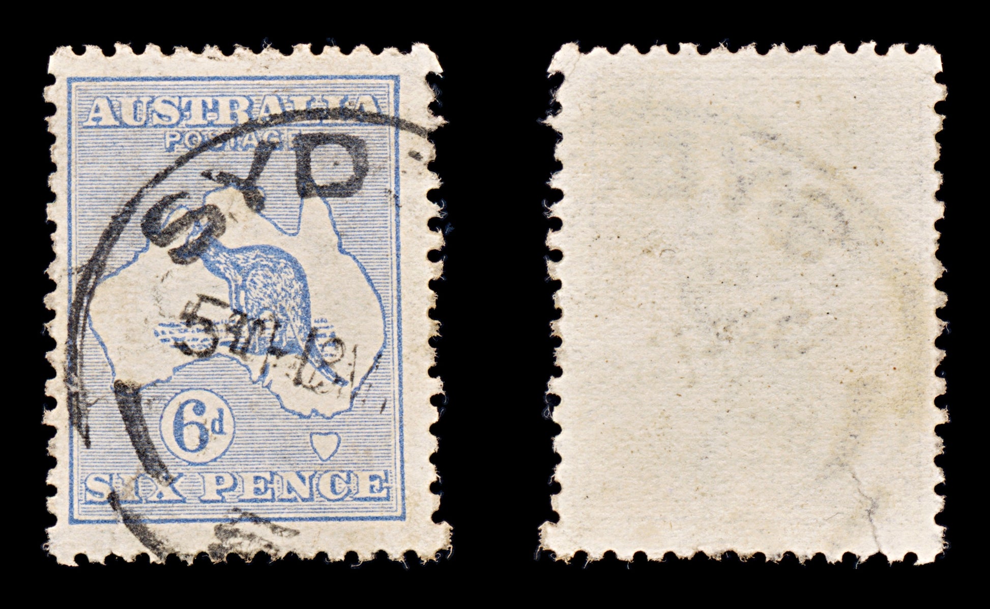 8408: Australia SG9 6d Ultramarine 1913 Sc#8 Mi11IIX Used C£20