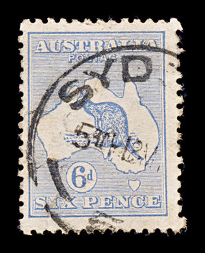 8408: Australia SG9 6d Ultramarine 1913 Sc#8 Mi11IIX Used C£20