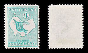 8414: Australia SG11 1s Emerald. SG11w Wmk Inv 1913 Sc#10a Mint MNG C£1600
