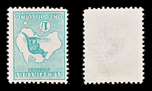 8414: Australia SG11 1s Emerald. SG11w Wmk Inv 1913 Sc#10a Mint MNG C£1600