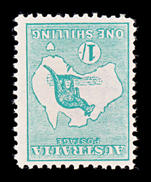 8414: Australia SG11 1s Emerald. SG11w Wmk Inv 1913 Sc#10a Mint MNG C£1600