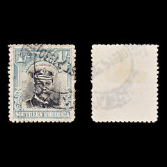 8418: Southern Rhodesia SG10 1s Black & Light blue 1924 Sc#10 Mi10 Used C£13, view 2