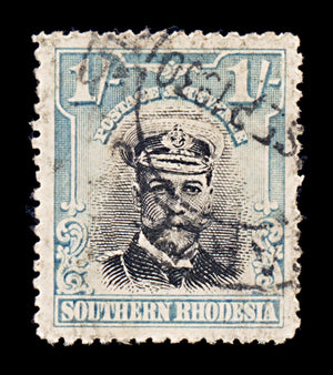 8418: Southern Rhodesia SG10 1s Black & Light blue 1924 Sc#10 Mi10 Used C£13