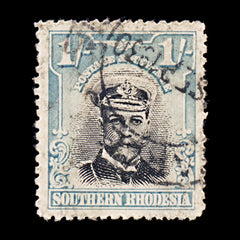 8418: Southern Rhodesia SG10 1s Black & Light blue 1924 Sc#10 Mi10 Used C£13, view 3