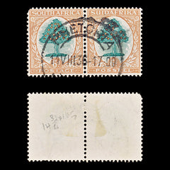 8419: South Africa SG32 2x 6d BlackishGreen & Orange 1926 Sc#25 Mi27-28 Used C£50, view 1