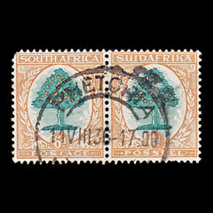 8419: South Africa SG32 2x 6d BlackishGreen & Orange 1926 Sc#25 Mi27-28 Used C£50, view 3