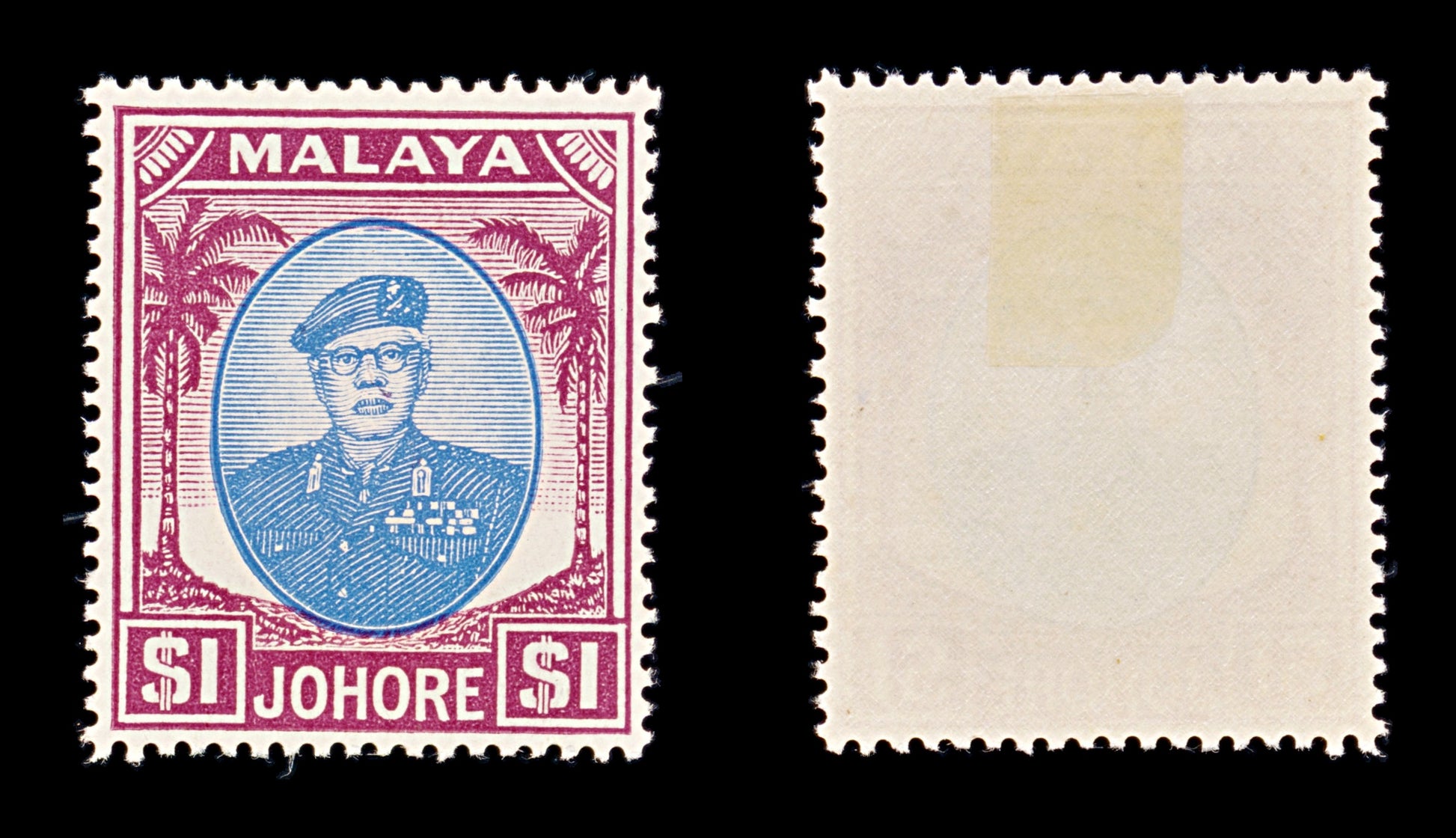 8423: Johore SG145 1$ Blue & Purple 1949 Sc#148 Mi133 Mint MH C£14
