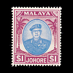 8423: Johore SG145 1$ Blue & Purple 1949 Sc#148 Mi133 Mint MH C£14, view 3