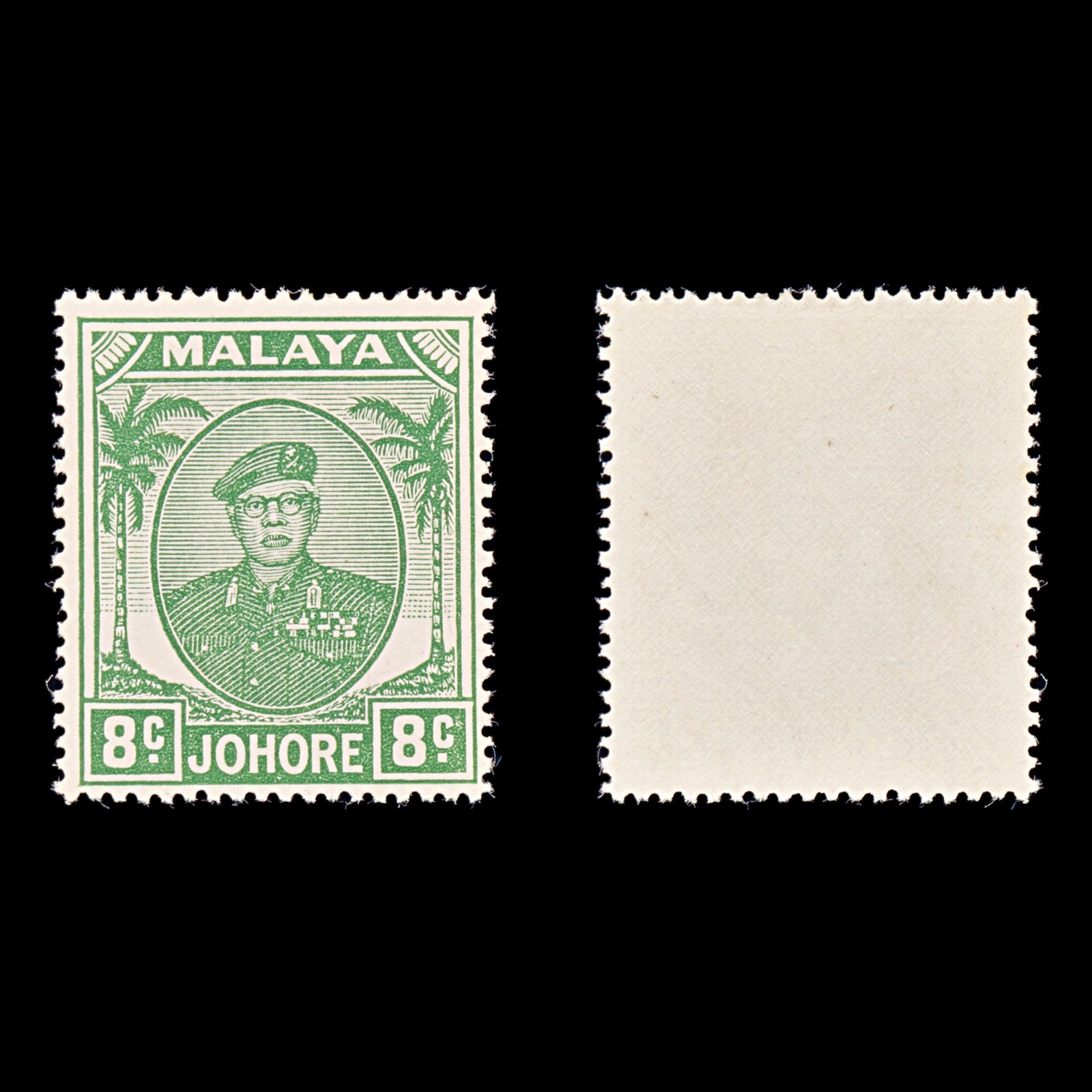 8426: Johore SG138a 8c Green 1952 Sc#137 Mi122 Mint MLH C£12