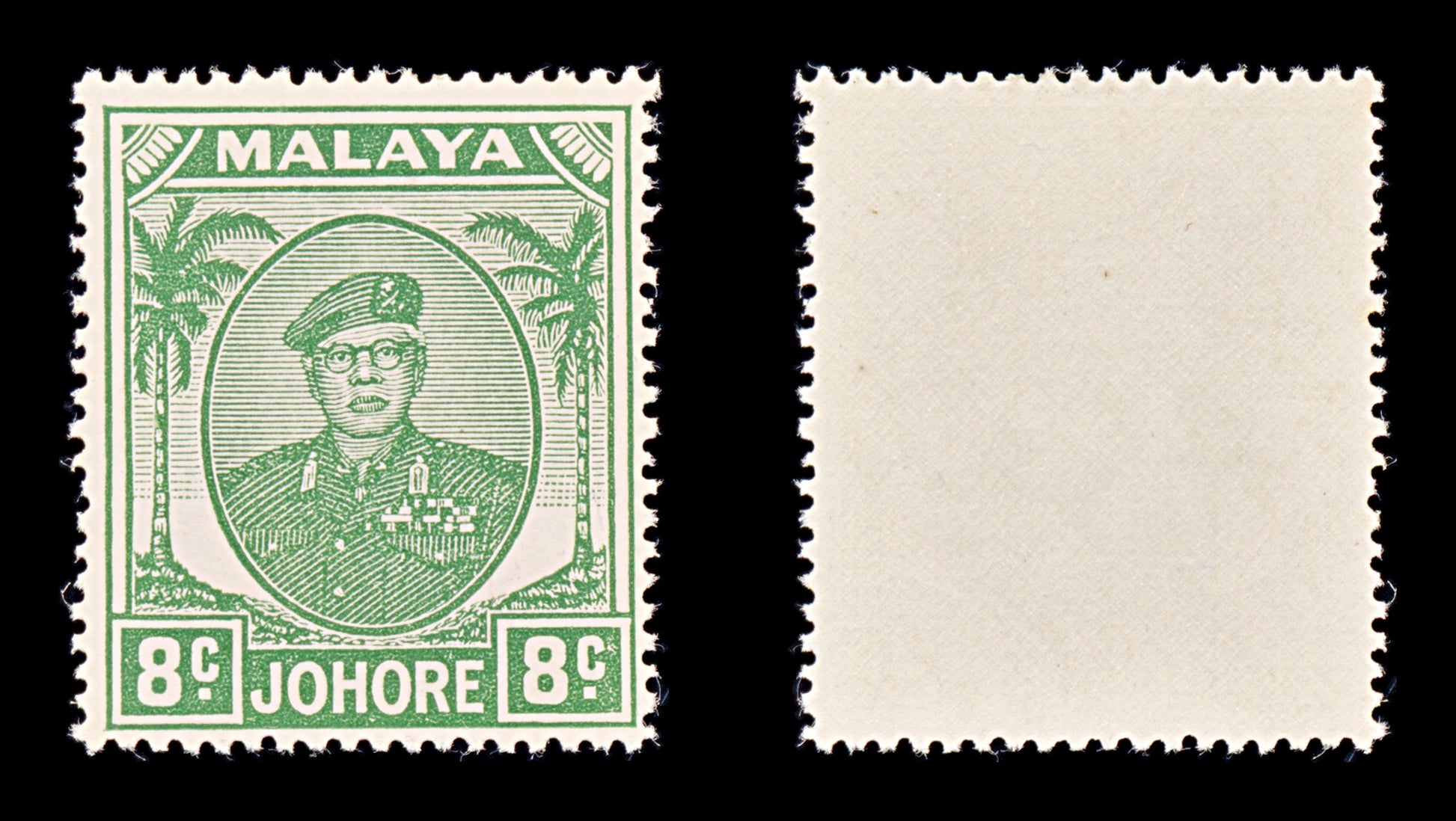8426: Johore SG138a 8c Green 1952 Sc#137 Mi122 Mint MLH C£12