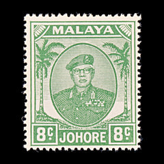8426: Johore SG138a 8c Green 1952 Sc#137 Mi122 Mint MLH C£12, view 3