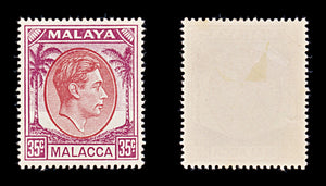 8428: Malacca SG12a 35c Purple & Scarlet 1952 Sc#26 Mi17 Mint MLH C£12