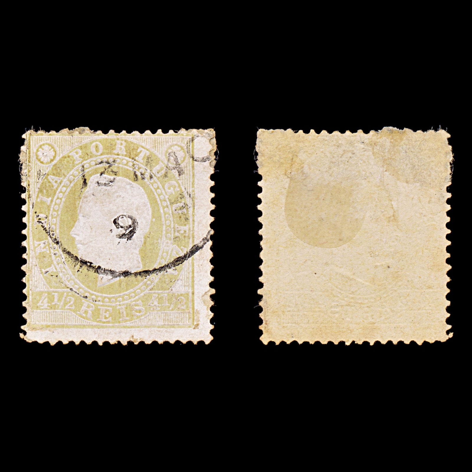 8434: India, Portuguese SG252 4½R Olive green 1886 Sc#175a Mi154C Used C£25