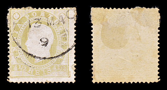 8434: India, Portuguese SG252 4½R Olive green 1886 Sc#175a Mi154C Used C£25