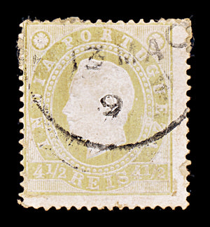 8434: India, Portuguese SG252 4½R Olive green 1886 Sc#175a Mi154C Used C£25