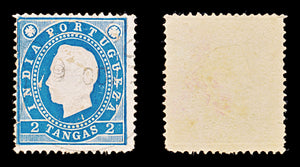 8435: India, Portuguese SG255 2T Blue 1886 Sc#178a Mi157C Used C£11