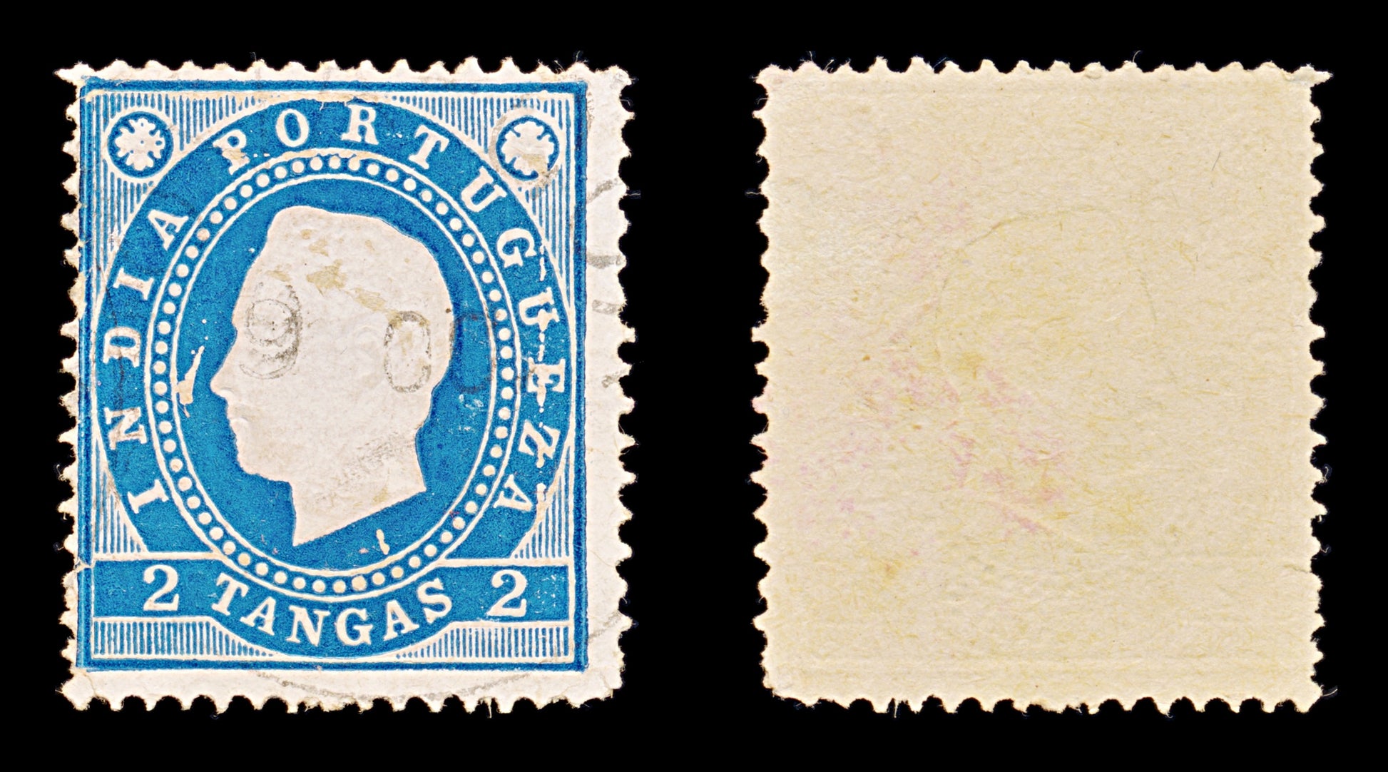 8435: India, Portuguese SG255 2T Blue 1886 Sc#178a Mi157C Used C£11