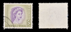 8436: Rhodesia & Nyasaland SG13 5s Violet & Olive 1954 Sc#153 Mi14 Filler C£27