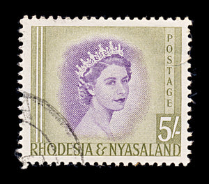 8436: Rhodesia & Nyasaland SG13 5s Violet & Olive 1954 Sc#153 Mi14 Filler C£27