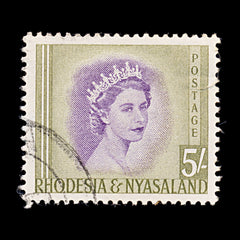 8436: Rhodesia & Nyasaland SG13 5s Violet & Olive 1954 Sc#153 Mi14 Filler C£27, view 3