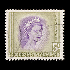 8437: Rhodesia & Nyasaland SG13 5s Violet & Olive 1954 Sc#153 Mi14 Used C£27, view 3