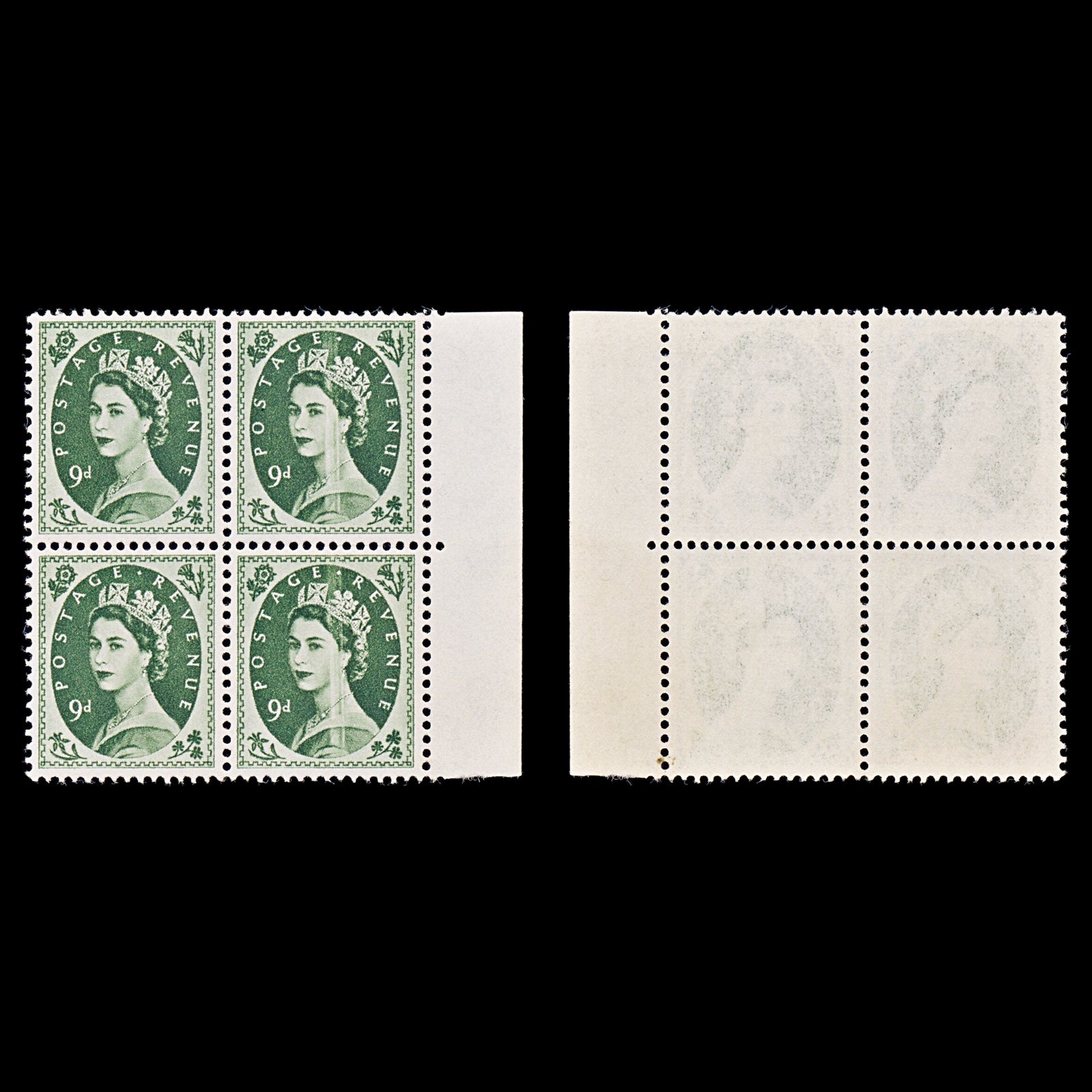 8478: GB SG582 9d Bronze Green. Major Error 1959 Sc#365 Mi330xX Mint MNH