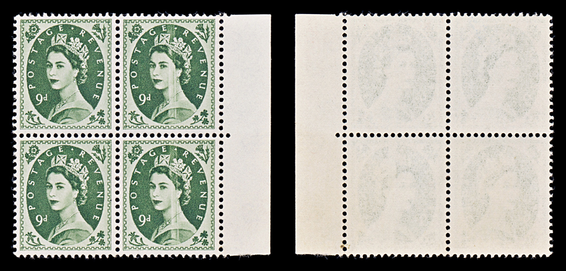 8478: GB SG582 9d Bronze Green. Major Error 1959 Sc#365 Mi330xX Mint MNH