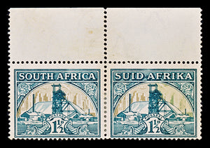 8483: South Africa SG57 1½d. Missing Gold. Wmk Inv 1936 Sc#51 Mi79-80 Mint MH C£275