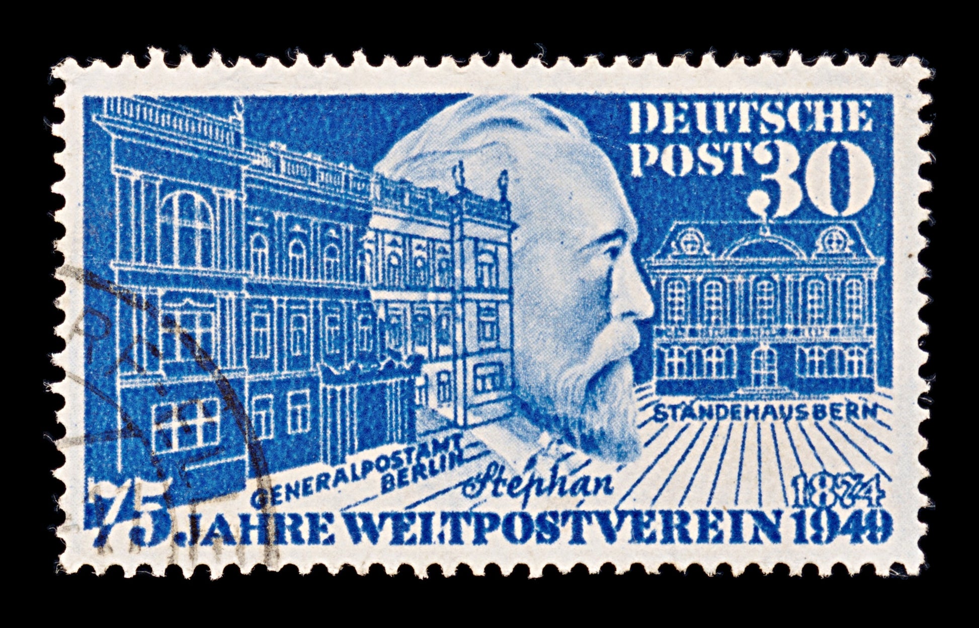 8486: Germany SG1038 30pf Violet ultramarine 1949 Sc#669 Mi116 Used C£49