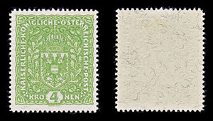 8490: Austria SG264aa 4kr Yellow green 1919 Sc#174 Mi210IA Mint MLH C£21