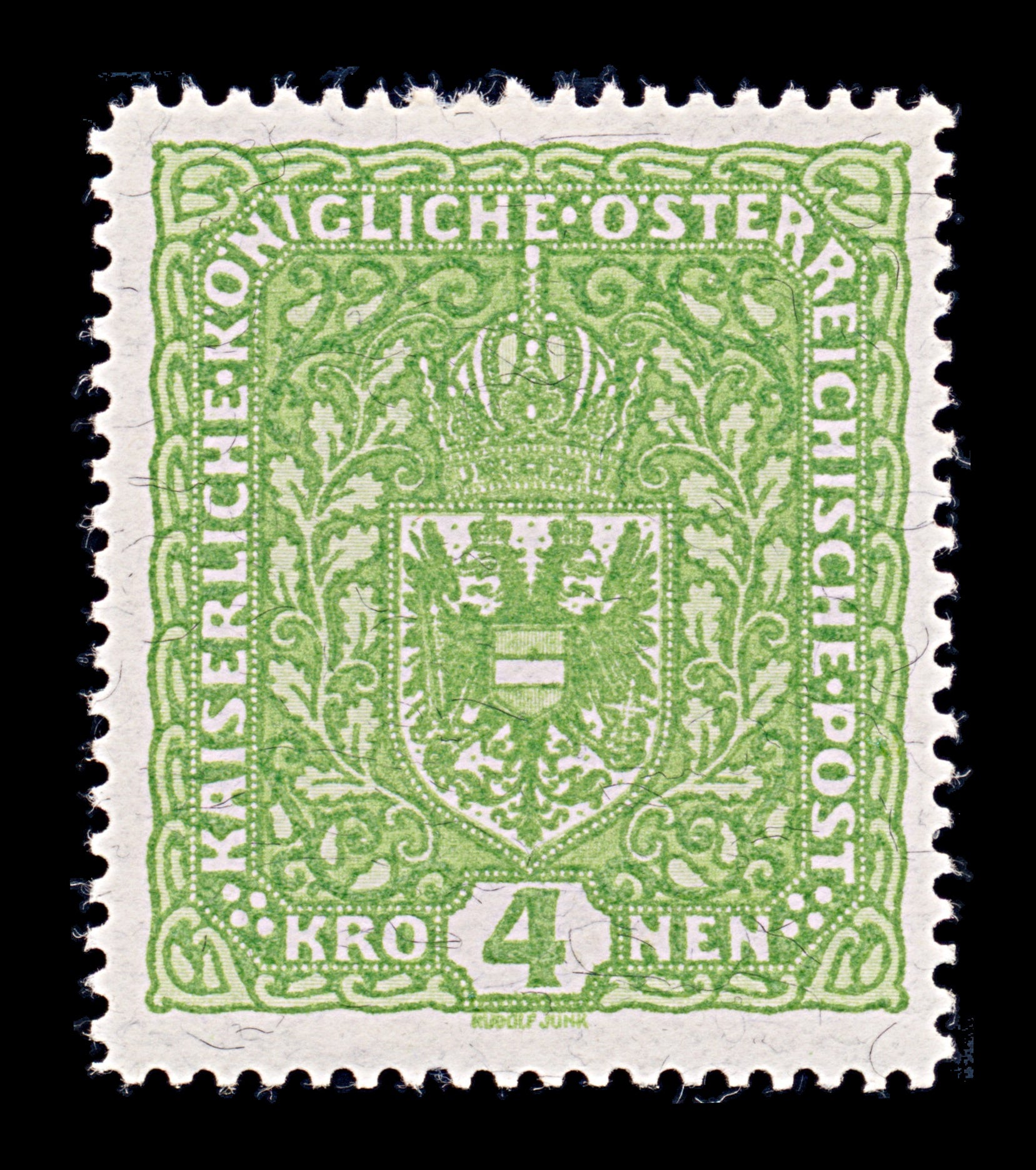 8490: Austria SG264aa 4kr Yellow green 1919 Sc#174 Mi210IA Mint MLH C£21