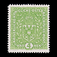 8490: Austria SG264aa 4kr Yellow green 1919 Sc#174 Mi210IA Mint MLH C£21, view 3