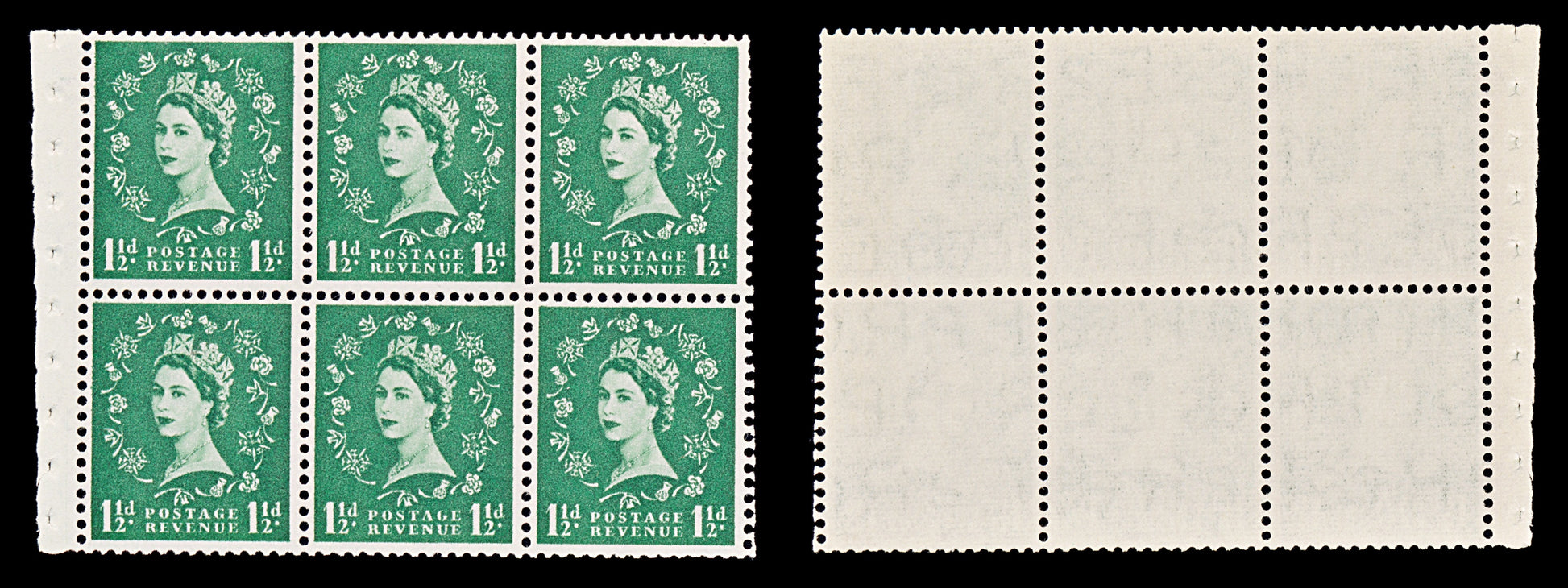 8499: GB SG542Wi 1½d Green. Spec SB62d 1955 Mi284xZ Mint MNH C£40