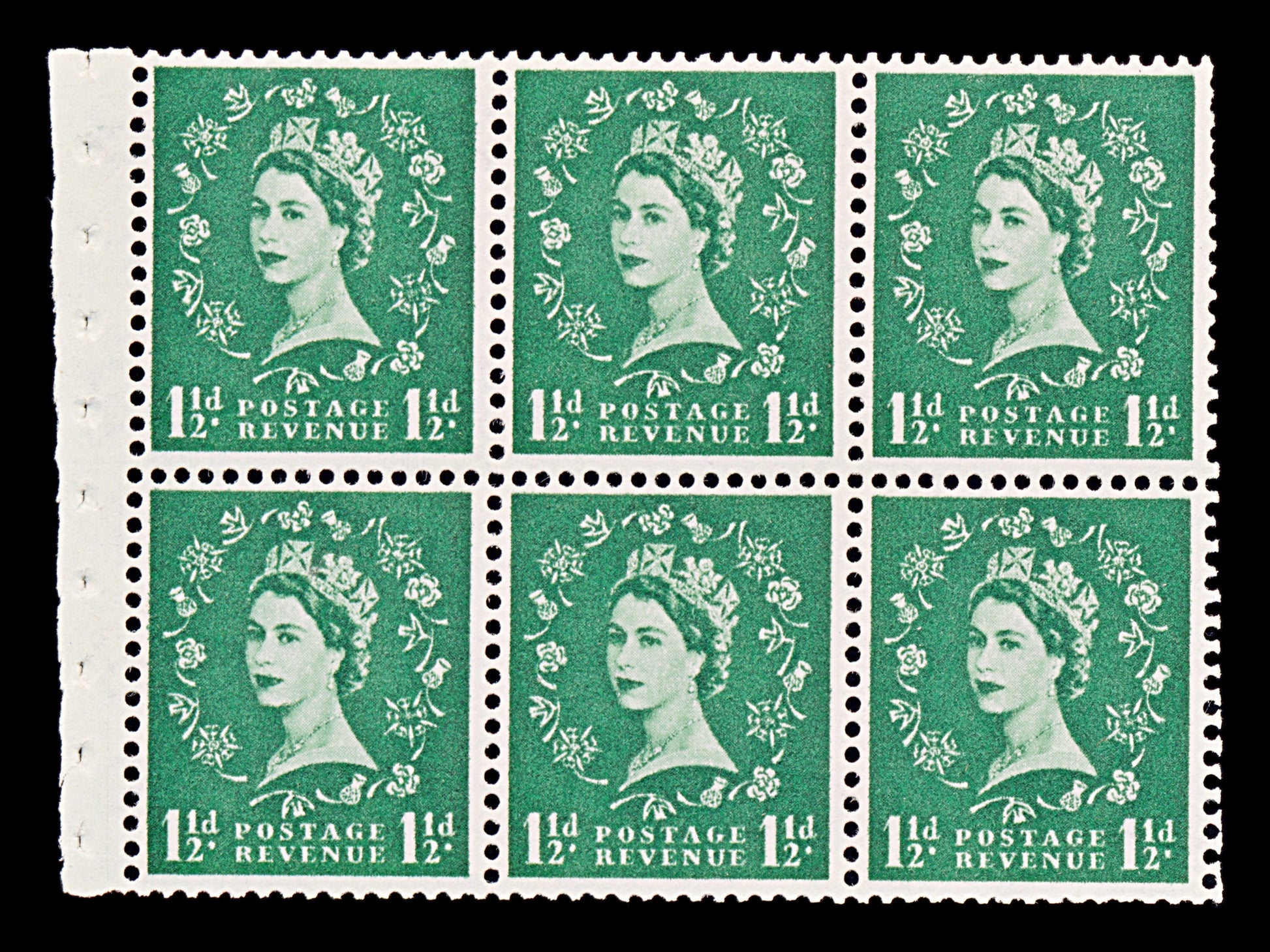 8499: GB SG542Wi 1½d Green. Spec SB62d 1955 Mi284xZ Mint MNH C£40
