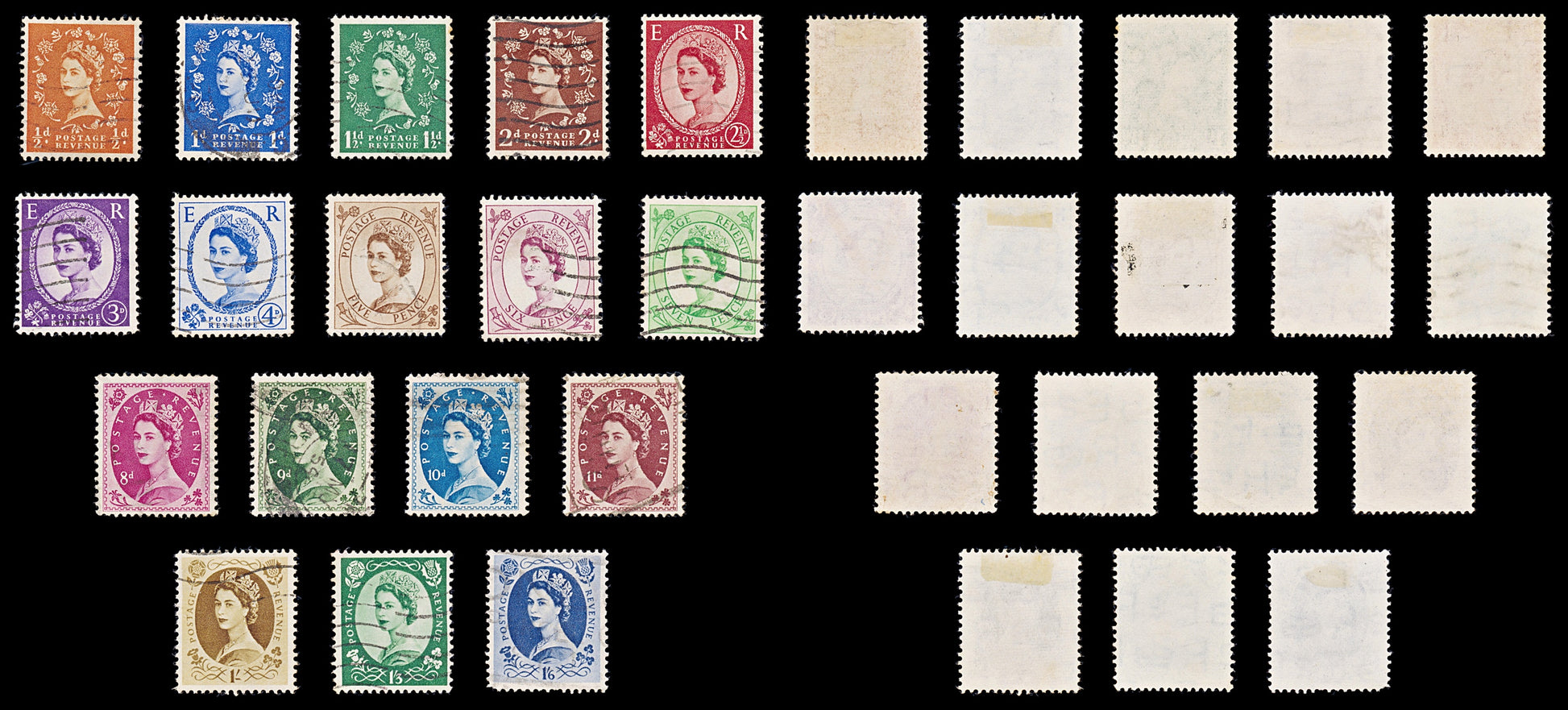 8500: GB SG515/531 Set of 18 1953 Sc#292/308 Mi257X/273X Used C£40