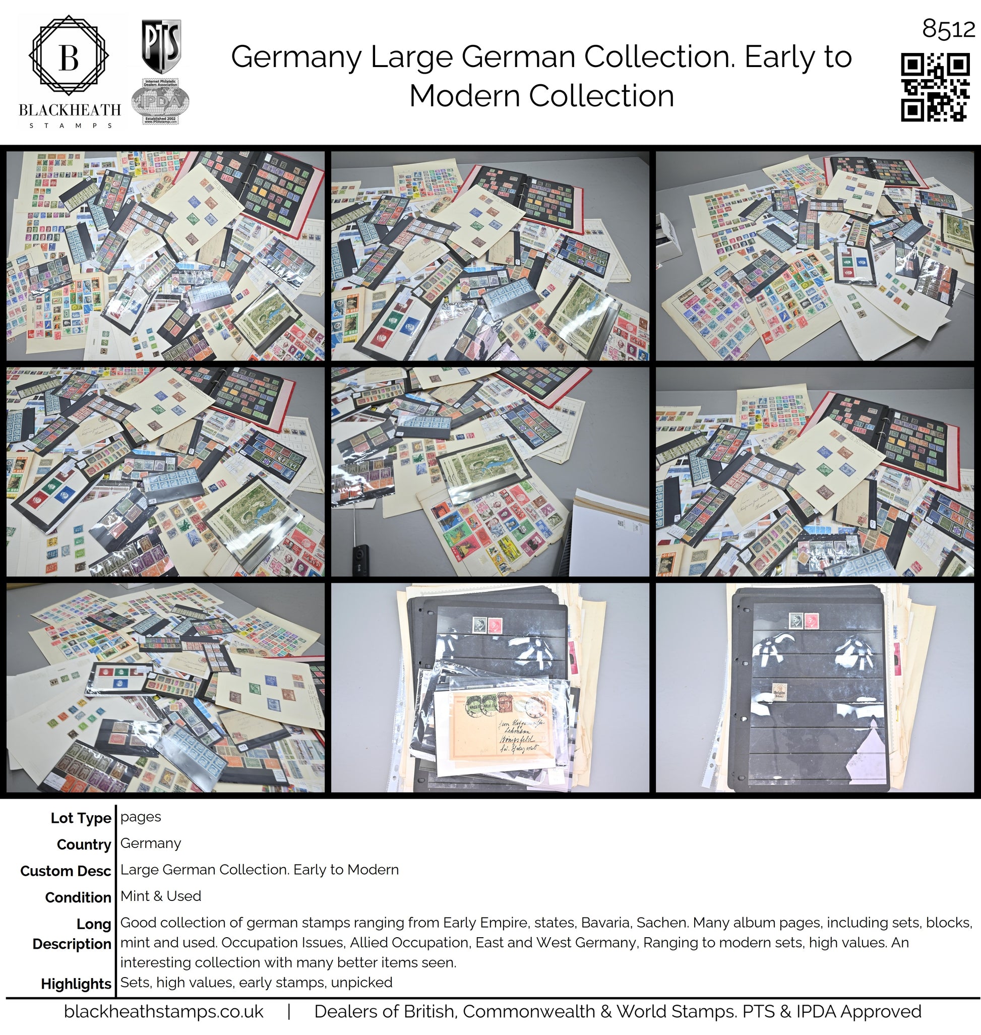 8512 Germany: Large German Collection. Early to Modern. Mint & Used. 86 Images