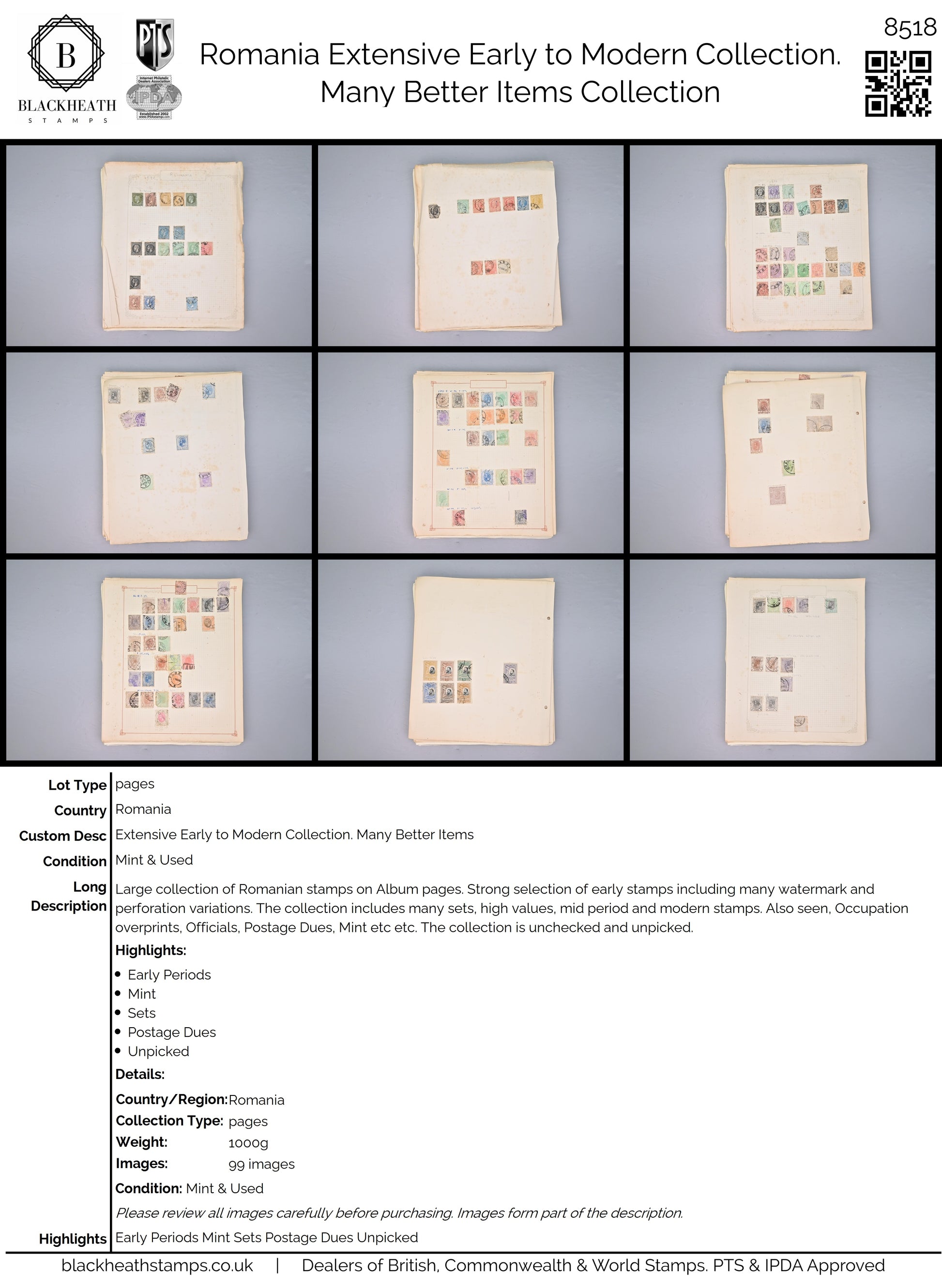 8518 Romania: Extensive Early to Modern Collection. Many Better Items. Mint & Used. 101 Images