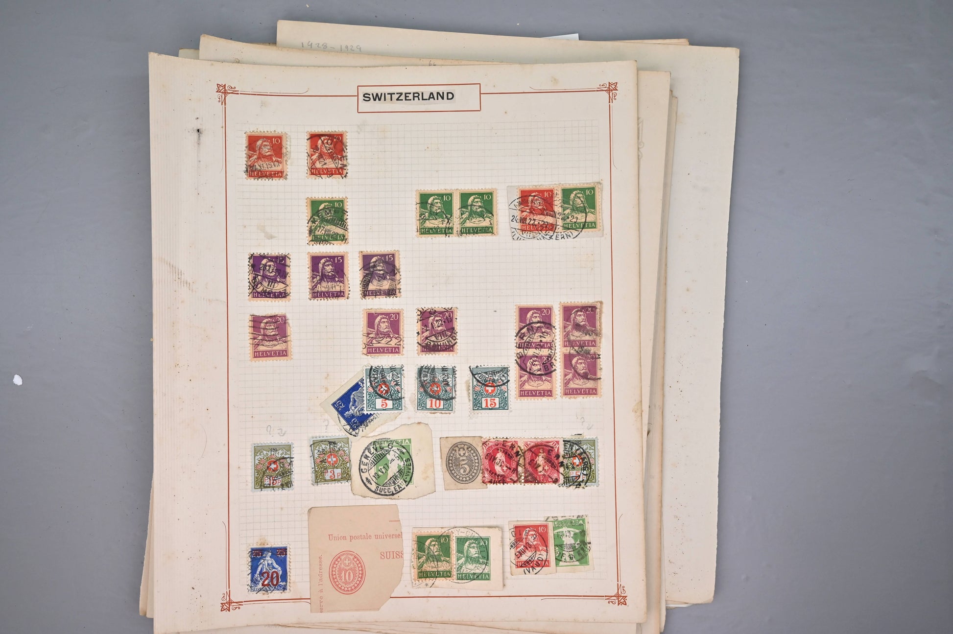 8522 Switzerland: Collection on Album Pages, Good Early Seen. Mint & Used. 32 Images
