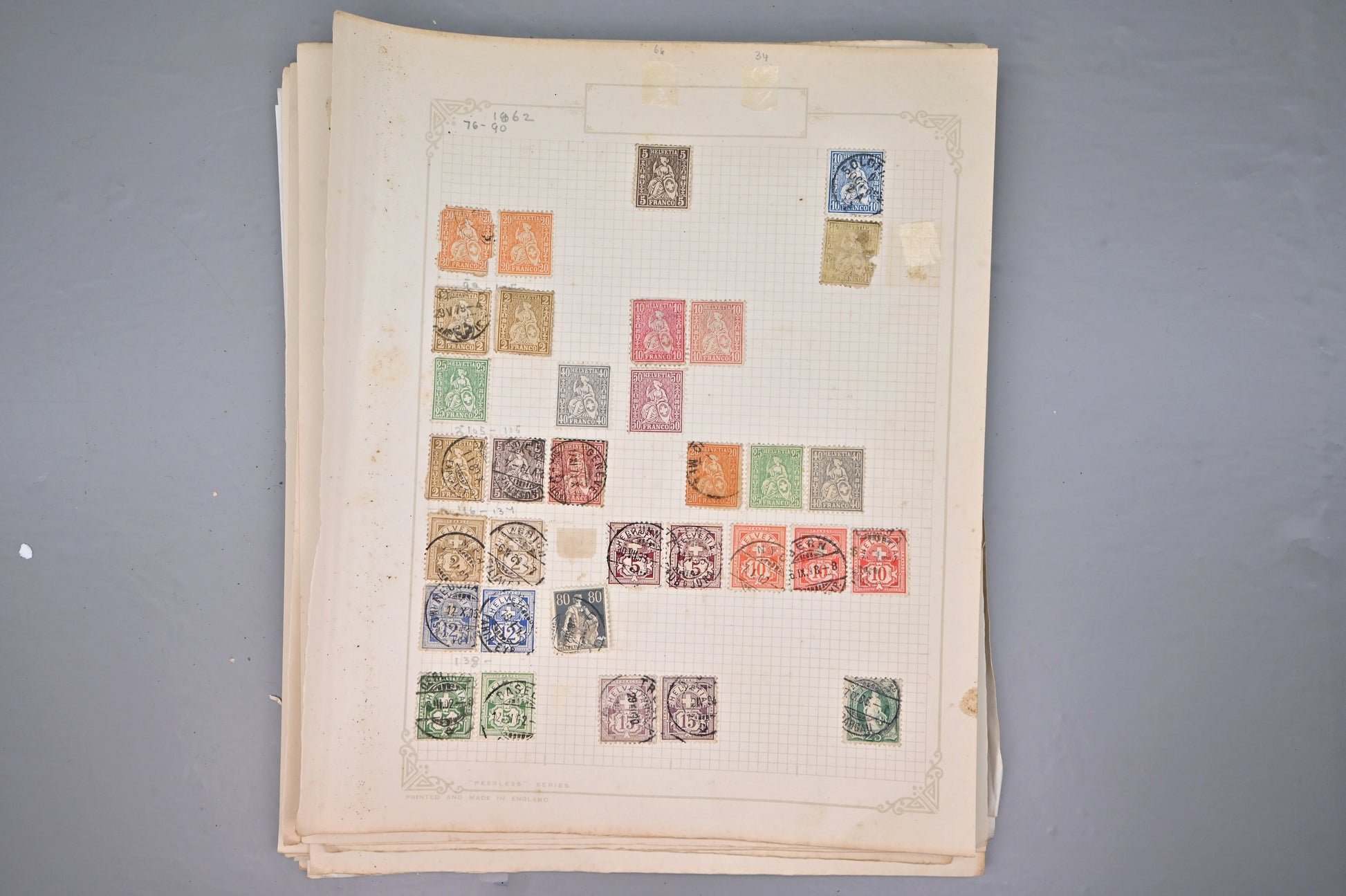 8522 Switzerland: Collection on Album Pages, Good Early Seen. Mint & Used. 32 Images